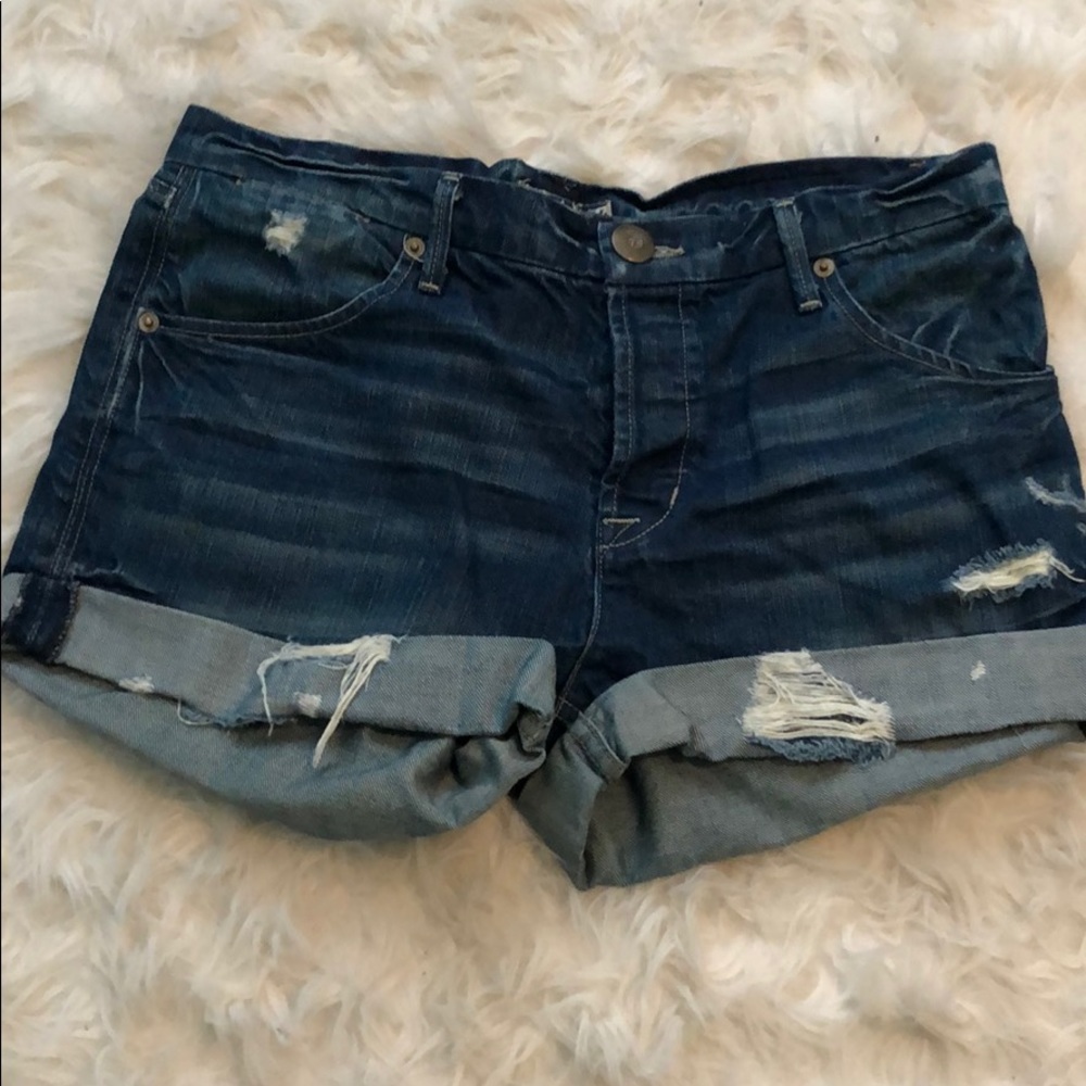 Hudson Ripped Jean Shorts 27